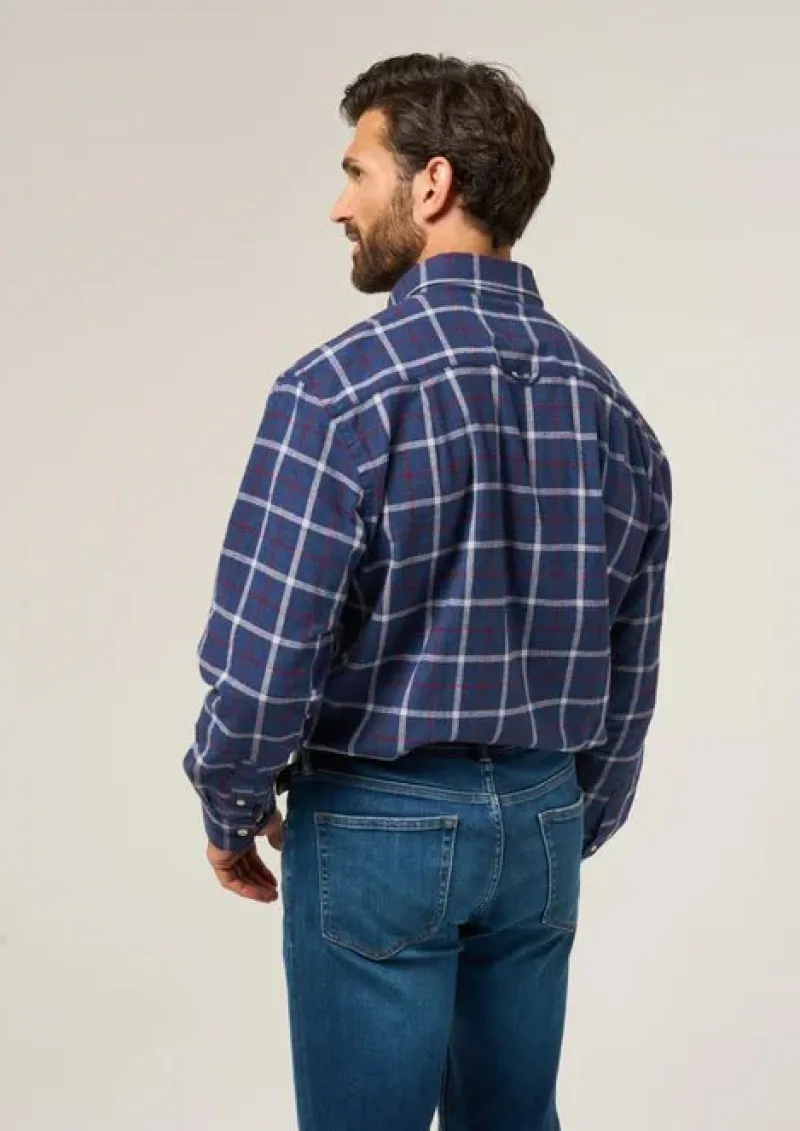 Alan Paine Shirts|Shirts & Tops<Ilkley Flannel Button Down Shirt - Shooting Fit