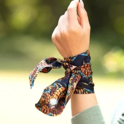 Clare Haggas Fine Art Scarves|Scarves<Clare Haggas Game Bird Twilly Navy / Toffee