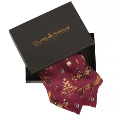 Clare Haggas Fine Art Country Accessories|Ties<Clare Haggas Here Come The Girls Game Birds Cravat Mulberry