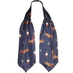 Clare Haggas Fine Art Country Accessories|Ties<Clare Haggas Here Come the Boys Game Birds Cravat Navy