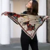 Clare Haggas FIne Art Scarves|Scarves<Clare Haggas Large Wing and a Prayer Large Champagne and Mulberry