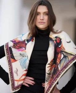 Clare Haggas FIne Art Scarves|Scarves<Clare Haggas Large Wing and a Prayer Large Champagne and Mulberry