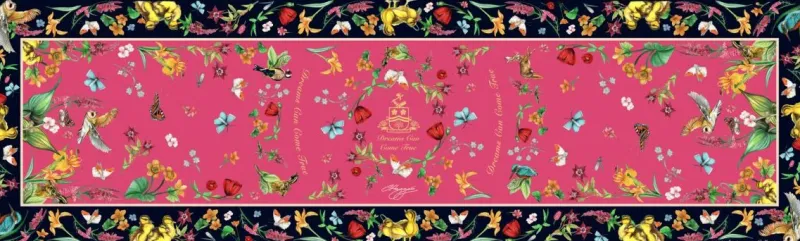 Clare Haggas FIne Art Scarves|Scarves<Clare Haggas Narrow Dreams Can Come True Peony and Ebony