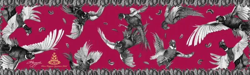 Clare Haggas Fine Art Scarves|Scarves<Clare Haggas Turf war Narrow Mono Cherise