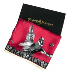 Clare Haggas Fine Art Scarves|Scarves<Clare Haggas Turf war Narrow Mono Cherise