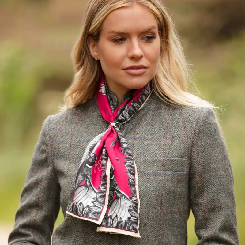 Clare Haggas Fine Art Scarves|Scarves<Clare Haggas Turf war Narrow Mono Cherise