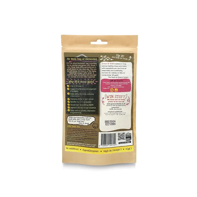 Green u0026 Wild's Dog Treats|Dog Treats<Green & Wild's An 'Andy Bag Of Anchovies