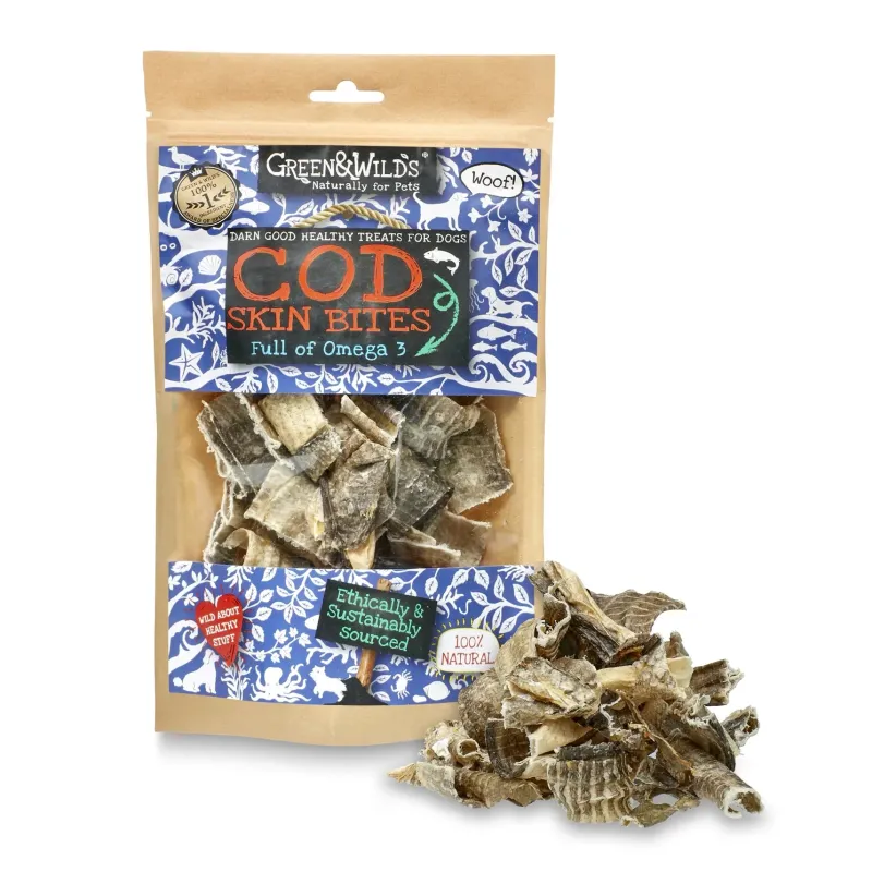 Green u0026 Wild's Dog Treats|Dog Treats<Green & Wild's Cod Skin Bites