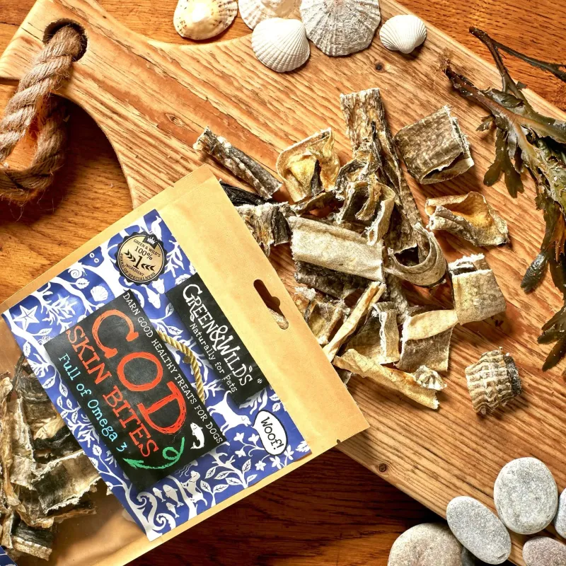 Green u0026 Wild's Dog Treats|Dog Treats<Green & Wild's Cod Skin Bites
