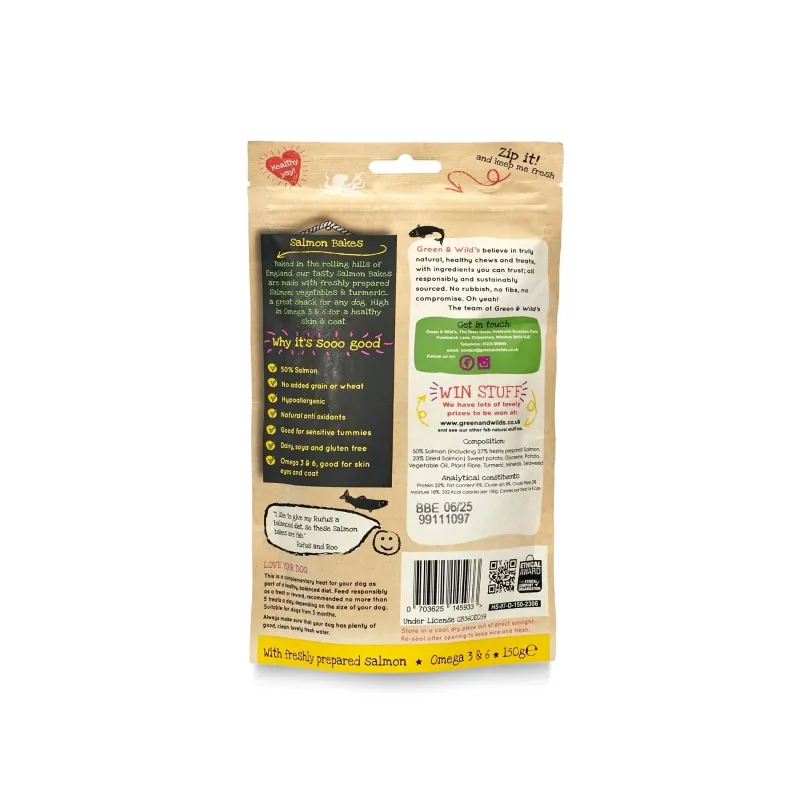 Green u0026 Wild's Dog Treats|Dog Treats<Green & Wild's Salmon Bakes