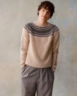 Harley of Scotland Sweaters & Fleeces|Sweaters & Fleeces<Men's Fair Isle Yoke Sweater