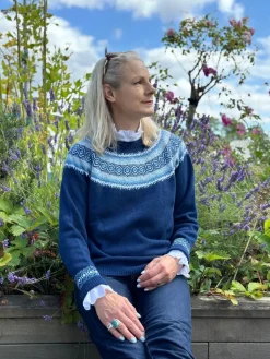 Harley of Scotland Sweaters & Jumpers<Women's Fair Isle Yoke Crew Sweater