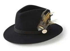 Hicks u0026 Brown Hats|Hats<Hicks & Brown Suffolk Fedora Hat Fawn Feather (Guinea & Pheasant Feather)
