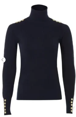 Holland Cooper Sweaters & Jumpers|Shirts & Tops<Buttoned Knit Roll Neck