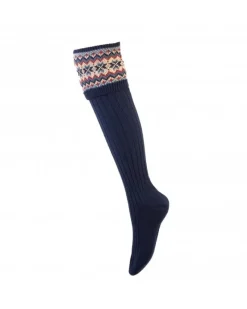 House of Cheviot /John Mills Socks<House of Cheviot Lady Fairisle Sock Navy