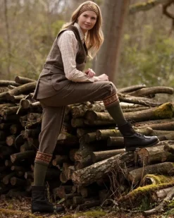 House of Cheviot /John Mills Socks<House of Cheviot Lady Fairisle Sock Dark Olive