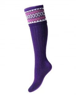 House of Cheviot /John Mills Socks<House Of Cheviot Lady Fairisle Sock Thistle