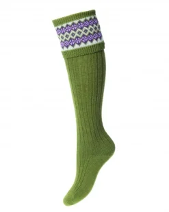 House of Cheviot /John Mills Socks<House Of Cheviot Lady Fairisle Sock Moss