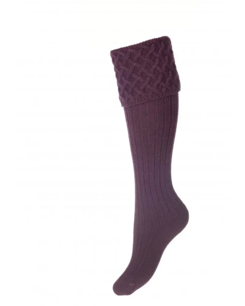 House of Cheviot /John Mills Socks<House Of Cheviot Lady Rannoch Sock Thistle