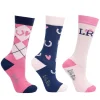 Hy equestrian Accessories|Socks<Pony Fantasy Bamboo Socks Little Rider - Pink/Navy