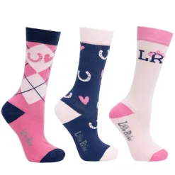 Hy equestrian Accessories|Socks<Pony Fantasy Bamboo Socks Little Rider - Pink/Navy