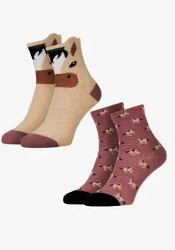 LeMieux Socks<Mini Character Socks 2 Pack