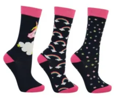 Hy equestrian Socks<Little Unicorn Socks by Little Rider (Pack of 3)