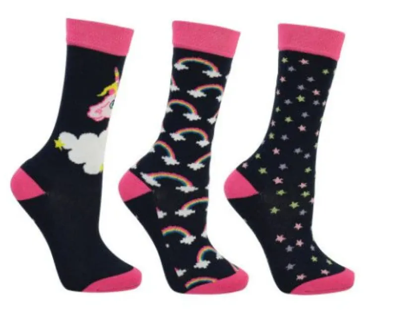 Hy equestrian Socks<Little Unicorn Socks by Little Rider (Pack of 3)