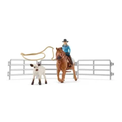 Schleich Toys<Farm World Cowgirl Team Roping Fun